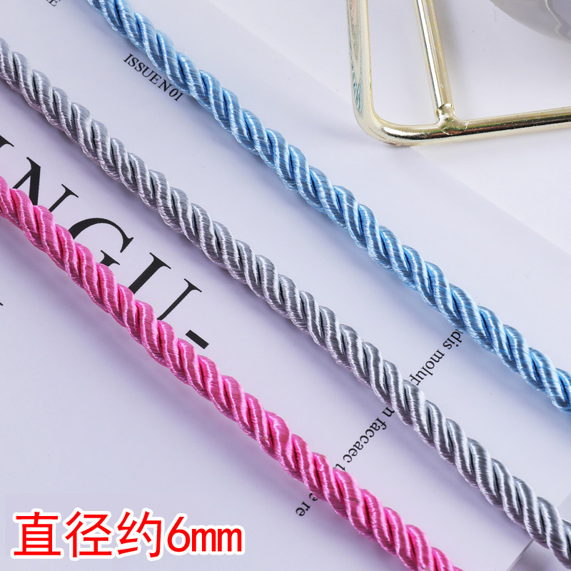 Curtain mantle hair circle with cloth edge three-strand rope home decoration rope twist rope bundle rope strap sofa curtain 6mm