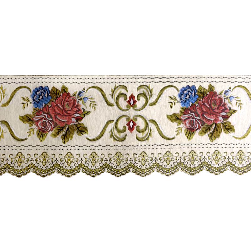 Curtain head short Chenille fabric curtain Bedroom living room floor-to-ceiling floating curtain European-style window curtain Finished curtain head