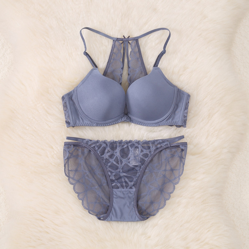 Taiwan front buckle non-slip shoulder sexy beautiful back bra women gather soft steel ring seamless underwear glossy backless underwear thin