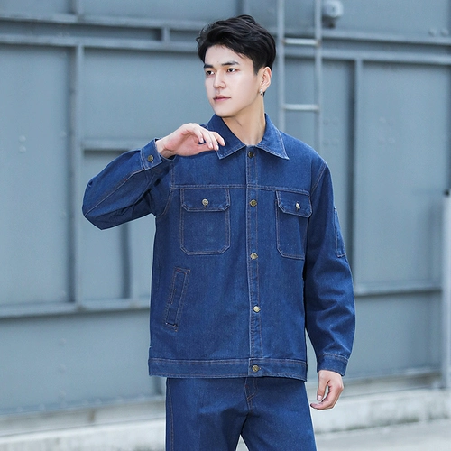 Демисезонный джинсовый износостойкий хлопковый комбинезон, увеличенная толщина, защита от ожогов, делается под заказ