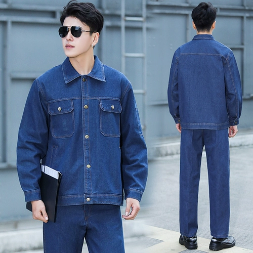 Демисезонный джинсовый износостойкий хлопковый комбинезон, увеличенная толщина, защита от ожогов, делается под заказ