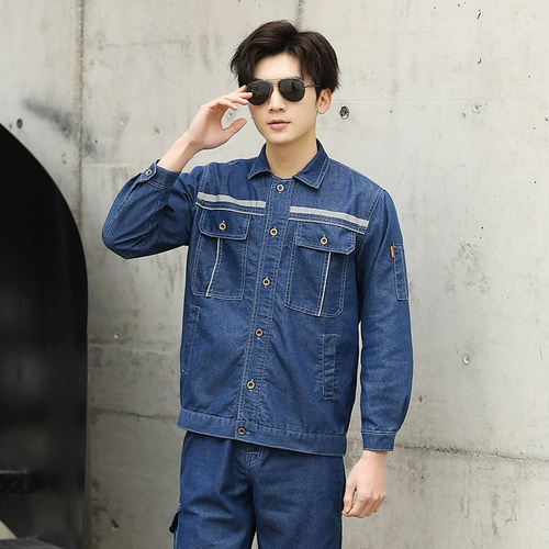 Летний тонкий джинсовый износостойкий комбинезон подходит для мужчин и женщин, защита от ожогов