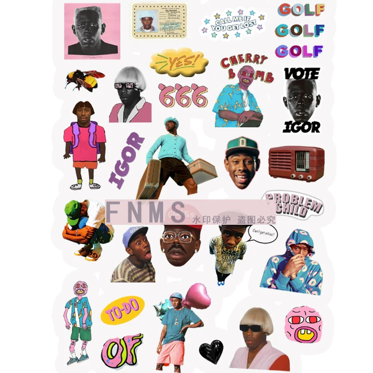 Наклейка Tyler The Creator — PVC водостойкая обложка альбома рэпа, сделанная дома, наклейка для декора мобильного телефона