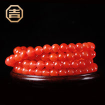 Ji Yongfa Liangshan Nanhong bracelet agate bracelet cherry Hongchuan material 108 multi-circle natural beads for men and women