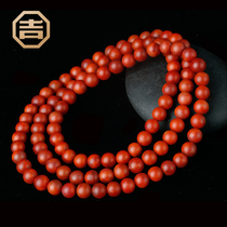 Jiyongfa Liangshan South Red Agate Bracelet Persimmon Red Iron Pulp Bracelet 108 Natural Buddha Bead Necklace 6mm