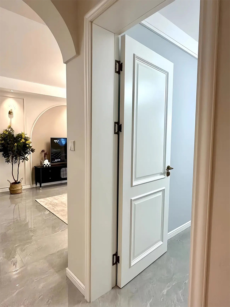 Indoor Door Solid Wood Composite Paint Door All Solid Wood White Room Door Set Door French Wooden Door Bedroom Door Installation