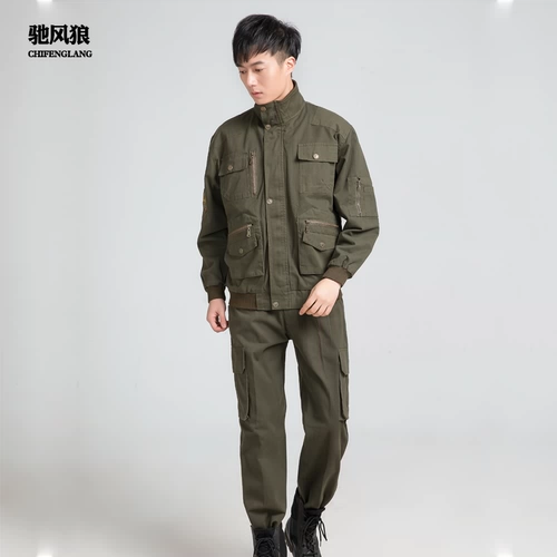 Мужской износостойкий хлопковый осенний демисезонный комбинезон