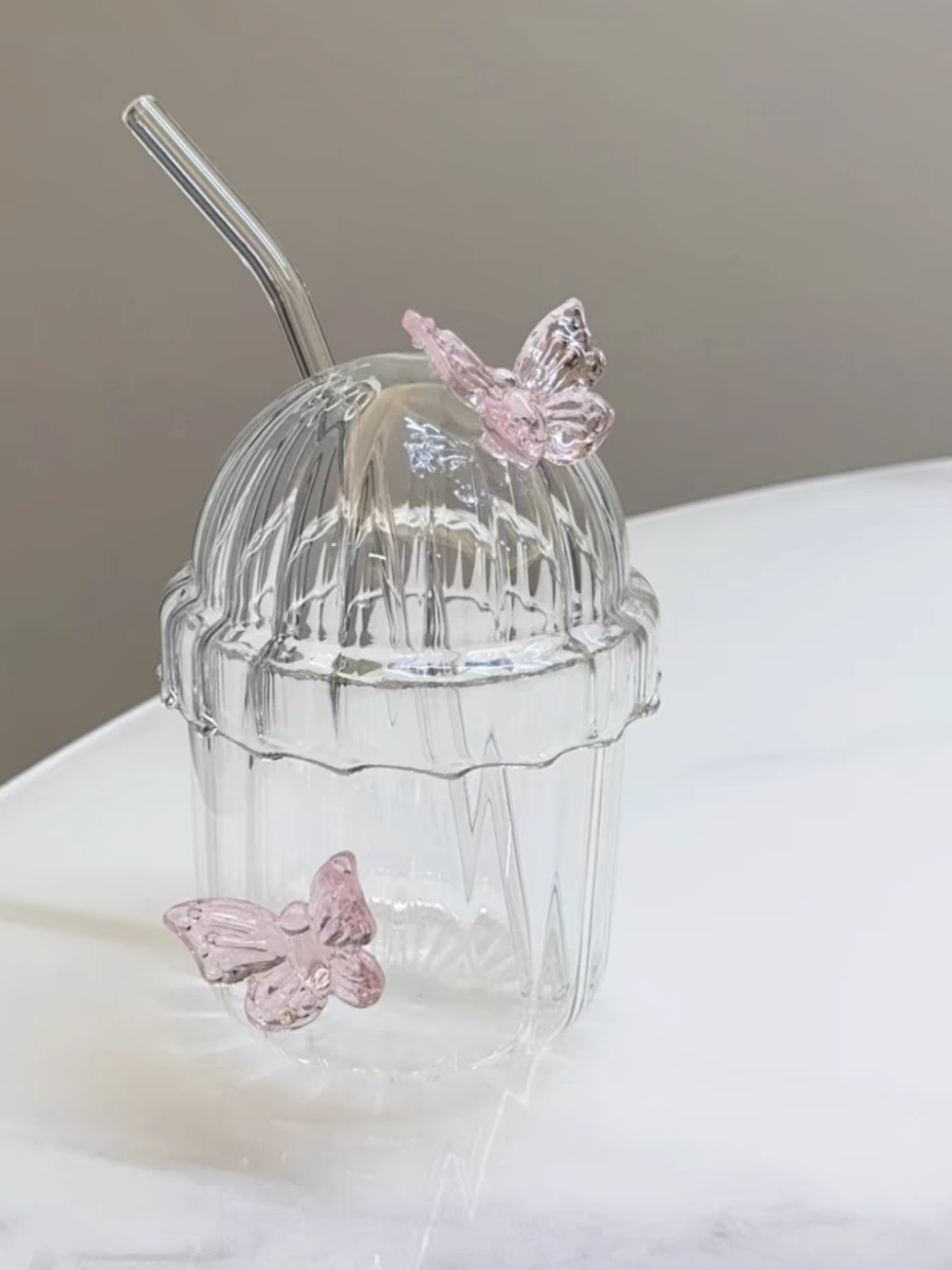 Кружка-бутылочка Butterfly Cup BOBO со стеклом из боросиликатного стекла, стойкая к молоку и кофе, кружка для напитков, вода