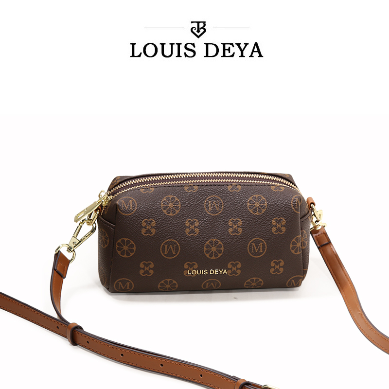 [What You See Is What You Get] Louis Deya Classic Printed Soft Leather Small Bag for Women and Mothers, Shoulder Crossbody Bag