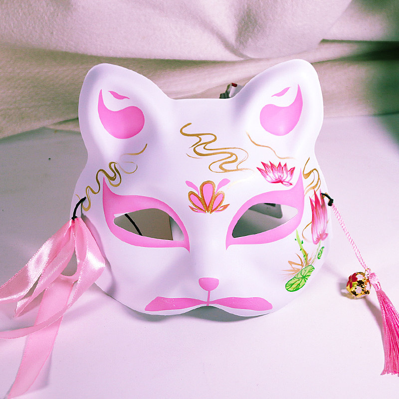 Chinese style mask cat vibrato cat face Hanfu face mask fox half face mask cos and wind Halloween - Taobao