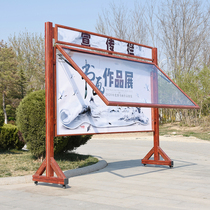 Customized Mobile Outdoor Billboard Bulletin board sign bulletin board window fence wooden pattern publicity stand