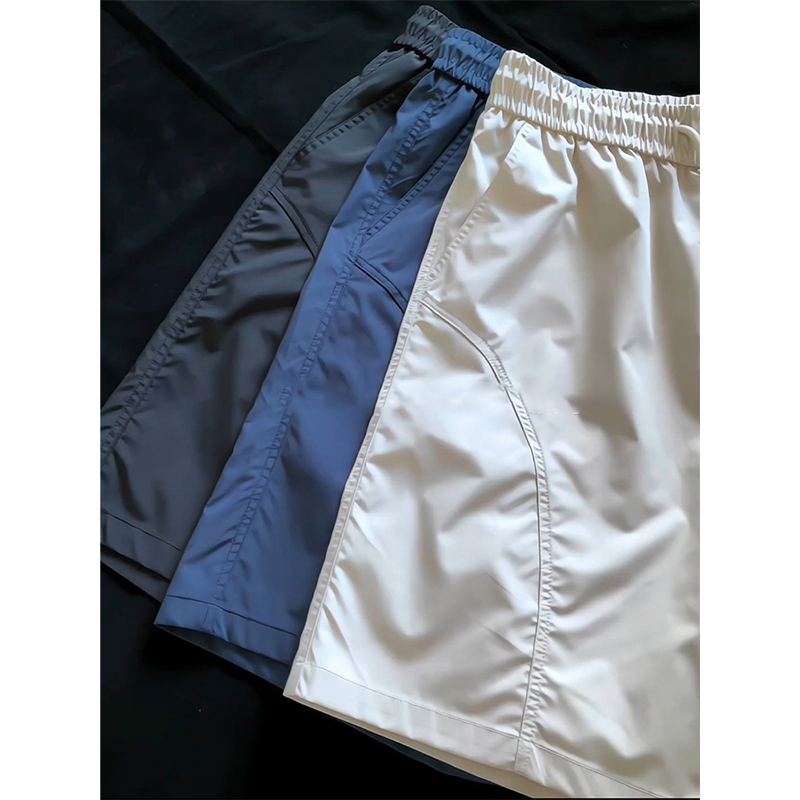 American-Style Diagonal Cut Quick-Drying Shorts for Men, Summer Thin Ice Silk American Casual Basketball Sports Pants, Straight-Leg Quarter Pants