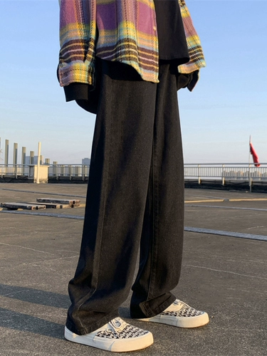 Штаны, белые демисезонные утепленные джинсы, в американском стиле, свободный прямой крой