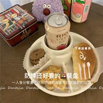  Weight loss tableware delivery utensils One person food fat house happy grid plastic snacks and drinks plate weight loss lunch box