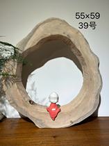 Naturally weathered wood hollow wood with shaped wiring piece log-style Zen Tea Space Fittings