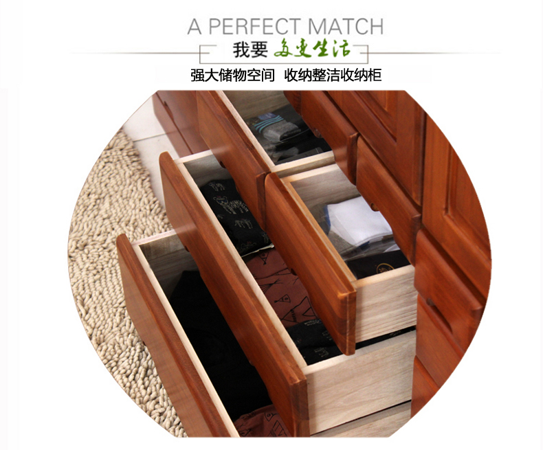 Phòng ngủ chăn tủ gỗ rắn đa chức năng tủ quần áo tủ lưu trữ tủ ngăn kéo đầy đủ tủ kiểu Nhật - Buồng tủ đựng sách