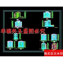 CAD drawings of a residential building facade and architectural dwg drawings