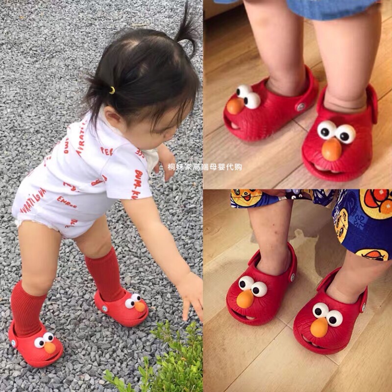 Authentic Polliwalks Sesame Street Slippers, Cute Children's Parent-Child Summer Clogs, Closed-Toe Beach Shoes
