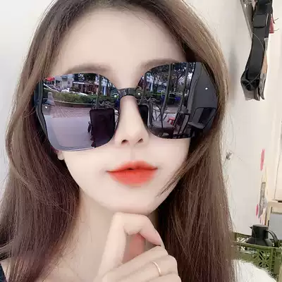 2021 new sunglasses female summer ins oversized frame polarized sunscreen anti UV sunglasses female round face thin