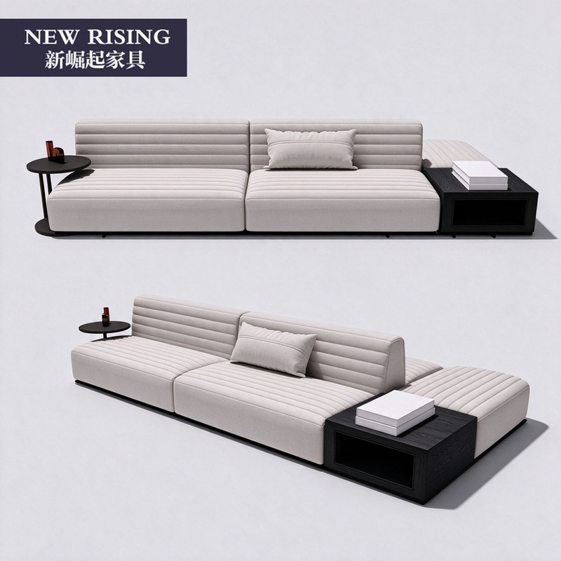 Italian-Style Back-To-Back Island Double-Sided Sofa for Sales Offices, Hotel Clubs, Meeting Areas, Model Rooms, and Reception Areas