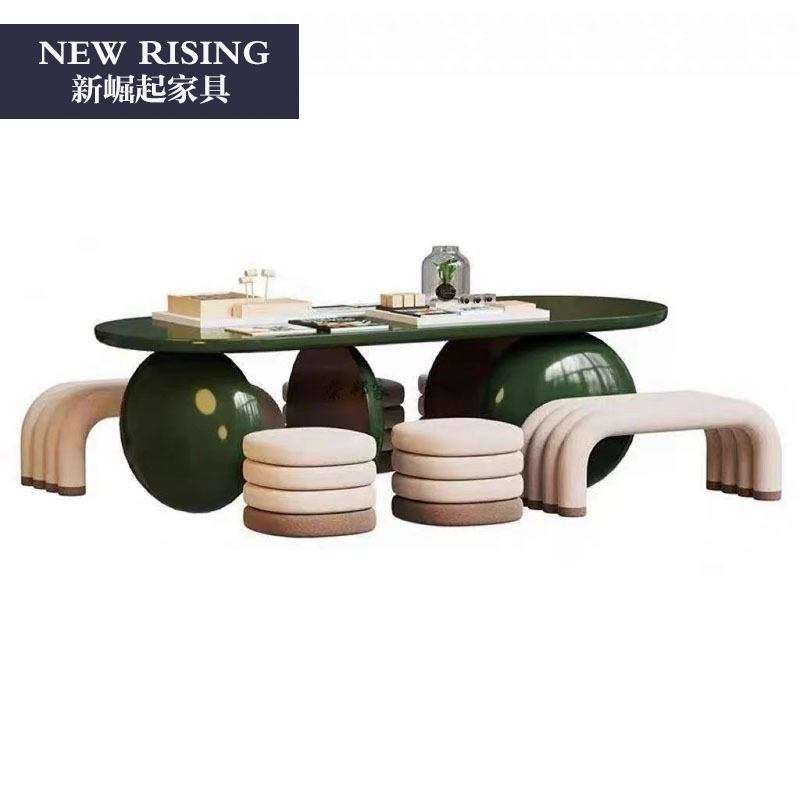Children's Tables and Chairs in the Mezzanine Area of the Sales Office, Hotel Baby Care Area, Handmade Building Block Table, Kindergarten Creative Reading Table