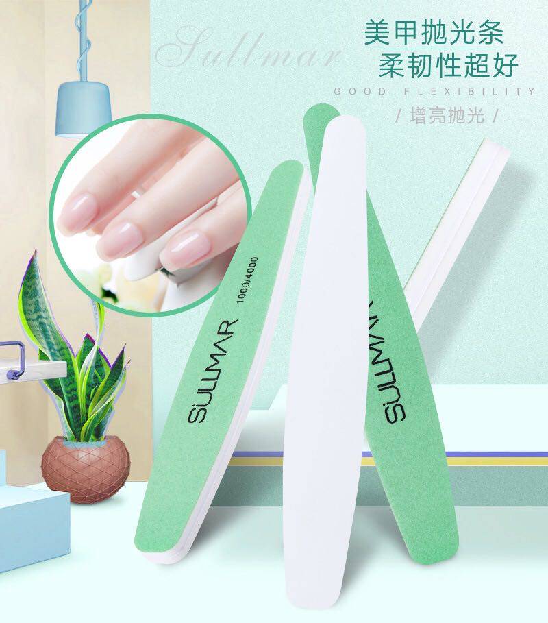 Nail polish strip double-sided sponge strip super wear-resistant nail shop special nail file polishing strip super bright grinding manicure