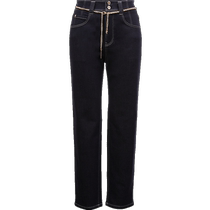 ONLY2024 new autumn style casual versatile high-waisted boyfriend pants tapered nine-point jeans for women) 124349012