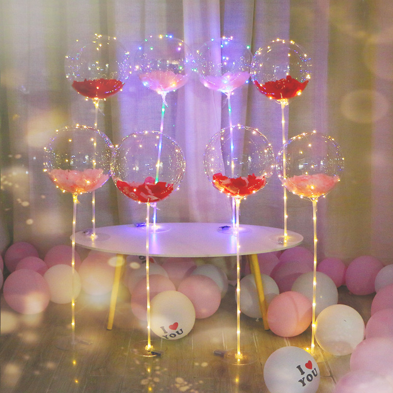 Glowing wave ball column creative birthday party Valentine's Day decoration proposal confession balloon wedding room decoration bracket
