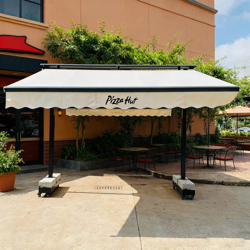 Tea Restaurant Canopy Double-Opening Butterfly Canopy Outdoor Retractable Awning Shop Cafe Outdoor Electric Rain Canopy