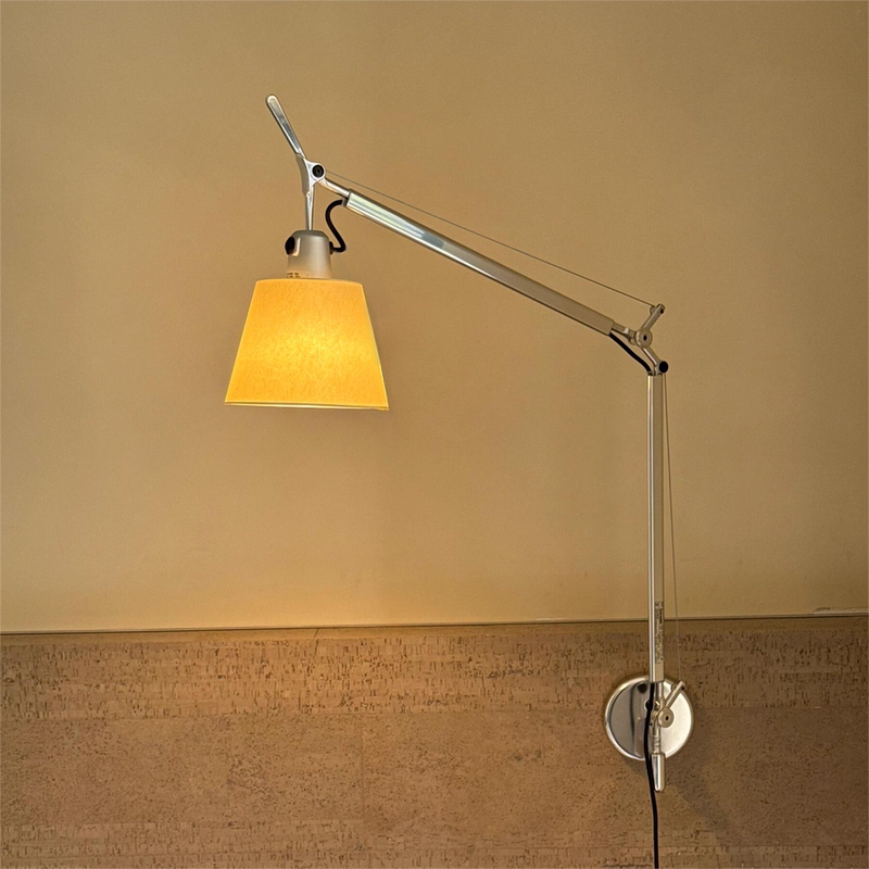 Italian Tolomeo Swing Arm Wall Lamp, No Wiring Required, Designer Mid-Century French Style Study Bedroom Bedside Reading Lamp