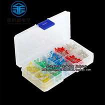 F3 3mm LED light emitting diode boxed luminotron 500 only per color 100 only 5 colors total 500PCS