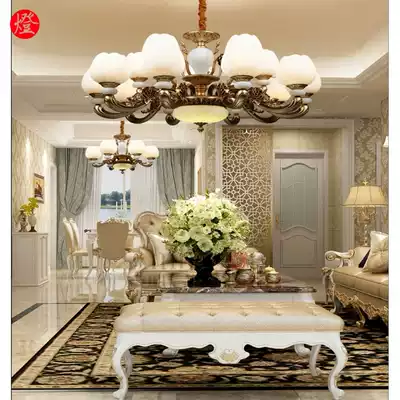 European-style living room chandelier American crystal dining room bedroom light Luxury retro hotel villa jumping floor designer light