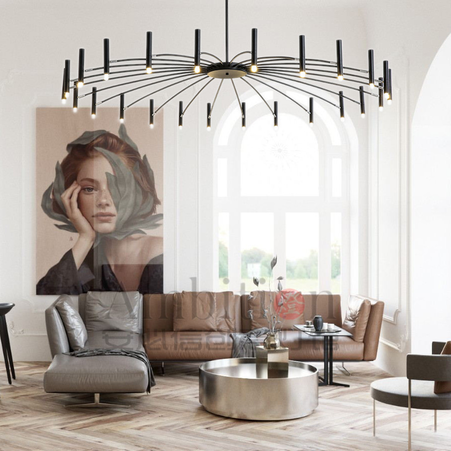 Nordic Postmodern Minimalist Living-room Large Chandelights High-end Light Lavish Minimis Creativity Atmosphere Main Lamp Hall Lamps