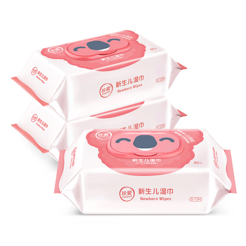 Precious newborn wet towels 3 packaging Treasure series Baby fart wet paper towels soft and pro-skin wet wipes
