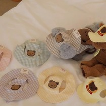 Fairy●Five-color plaid cute bear and rabbit series hat pet small dog outdoor dog and cat sun hat