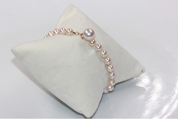 Zhou Zirun Nhật Bản akoya ngọc trai biển tự nhiên vòng tay ngọc trai kích thước vòng tay vàng 18K chính hãng - Vòng chân lắc chân pnj