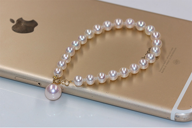 Zhou Zirun Nhật Bản akoya ngọc trai biển tự nhiên vòng tay ngọc trai kích thước vòng tay vàng 18K chính hãng - Vòng chân lắc chân pnj