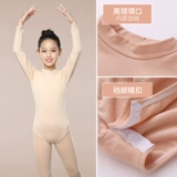 Детский плоть с высоким и низким содержанием воротника невидимая танцевальная одежда плюс бархатный базовый слой для девочек.