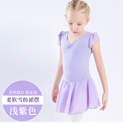 Lori Mengwa trẻ em quần áo khiêu vũ quần áo trẻ em hành nghề ngắn sleevecotton jumpsuit vũ đạo Trung Quốc