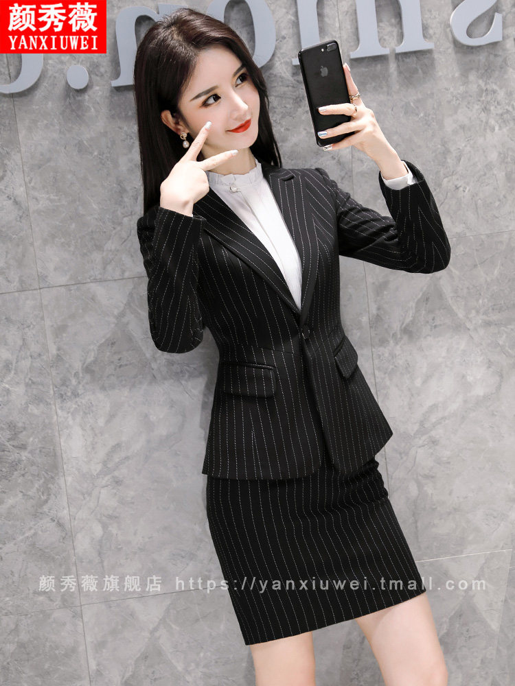 PROFESSIONAL ATTIRE WOMENS SUITS SHORT SKIRTS SUITS WORK CLOTHES FASHIONABLE TEMPERAMENT HIGH-END SUITS SKIRTS HOTEL FRONT DESK WORK CLOTHES