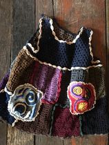 Ten Years~Qianai Original Art Fan Retro Hand-knitted Irregular Design Loose Double-sided Vest