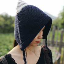 Tea picking ~ Original literature and art fan retro pure handmade personality knitted design sense hat hair accessories