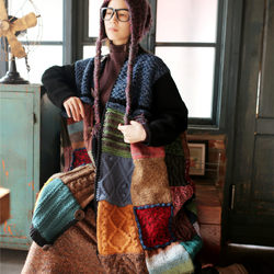 Back Garden~Qianai original literary and artistic retro pure hand-knitted woolen jacket cardigan