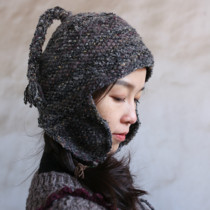 Smoke wave ~ autumn and winter hand knitting and loose braid beggar wandering mostly with ear hats