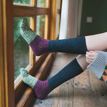 When a young forest was 88 ~ autumn and winter thick coarse socks pure cotton retro high cylinder splicing