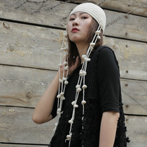 Rolling bead curtain ~ Original art fan retro handmade crochet long tassel hair decoration female hat Cotton