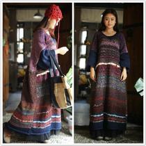 Millennium Love~Original Literature and Art Fan Retro Hand-knitted Beggar Homeless Old Embroidered Wind Double-sided Dress