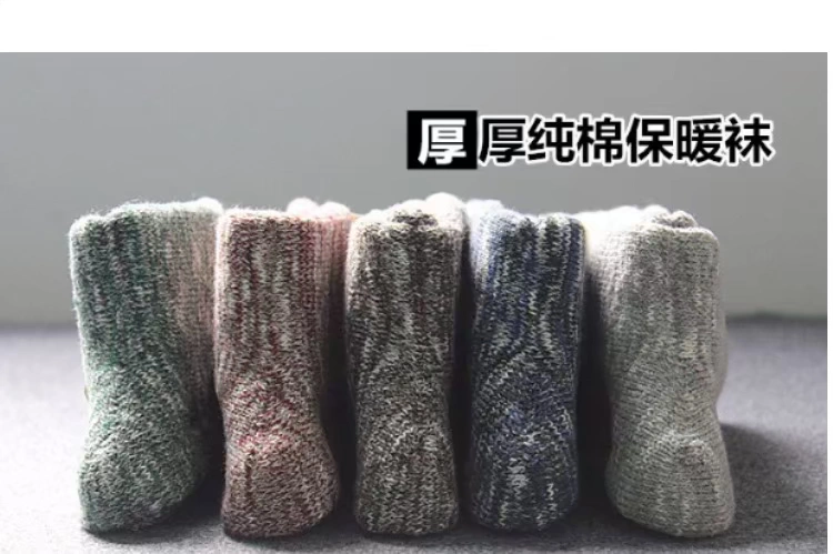 Vớ nam mùa đông vớ vớ cotton vớ vớ cộng với nhung dày ấm vớ vớ len trong ống vớ nam mùa đông