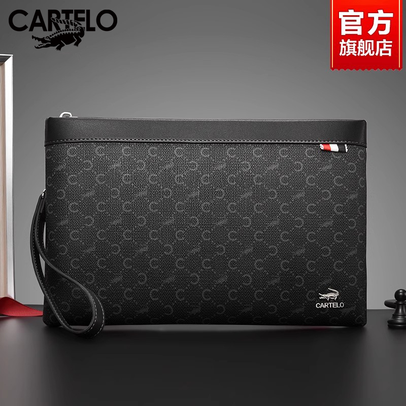 Crocodile Men's Hand Grab Bag 2023 New Light Lavish Zero Money Clip High-end Casual Men's Handbag Bracelet Envelope-Taobao