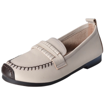 Crocodile genuine leather soft-soled mothers shoes spring and autumn style comfortable non-slip tendon sole for middle-aged and elderly womens slip-on loafers